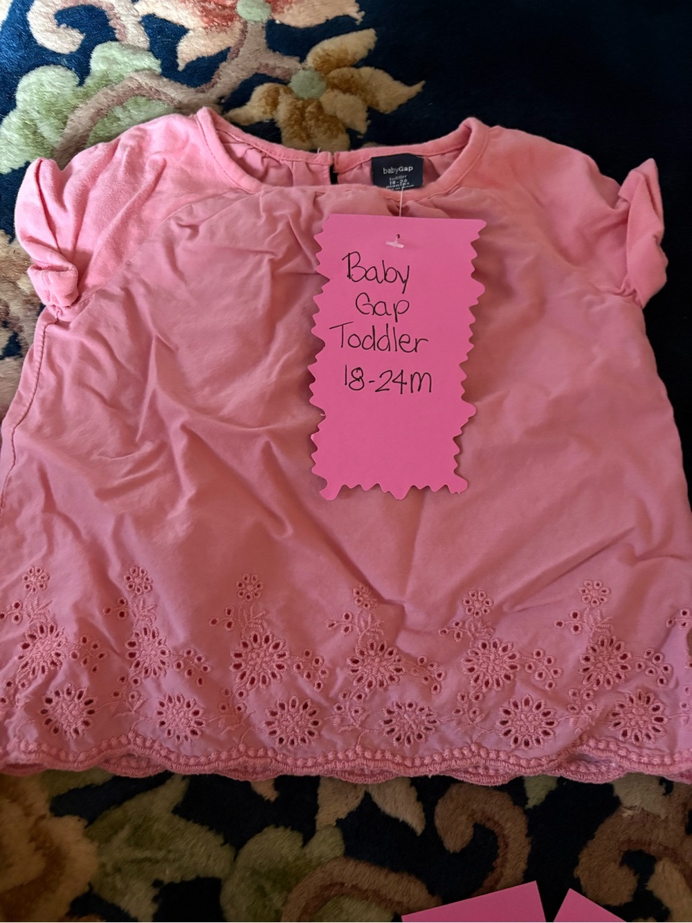 GAP Pink Toddler Eyelet-Hem Top